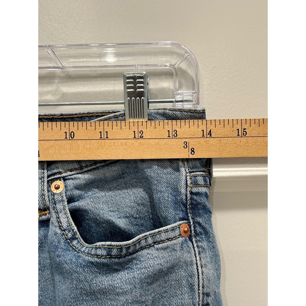 Levis 511 Slim Fit Jeans Mens 29x32 Light Blue Ripped Denim (fits 28x30) - Picture 8 of 11